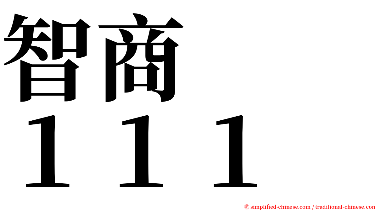 智商　　１１１ serif font